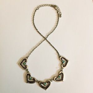 Silver heart pendant necklace